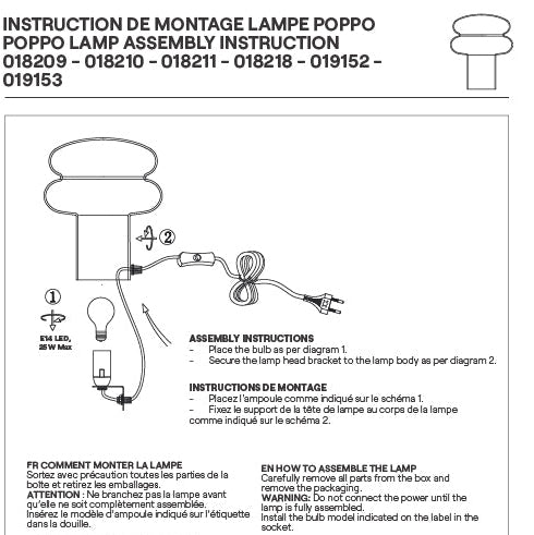 lampe poppo lait