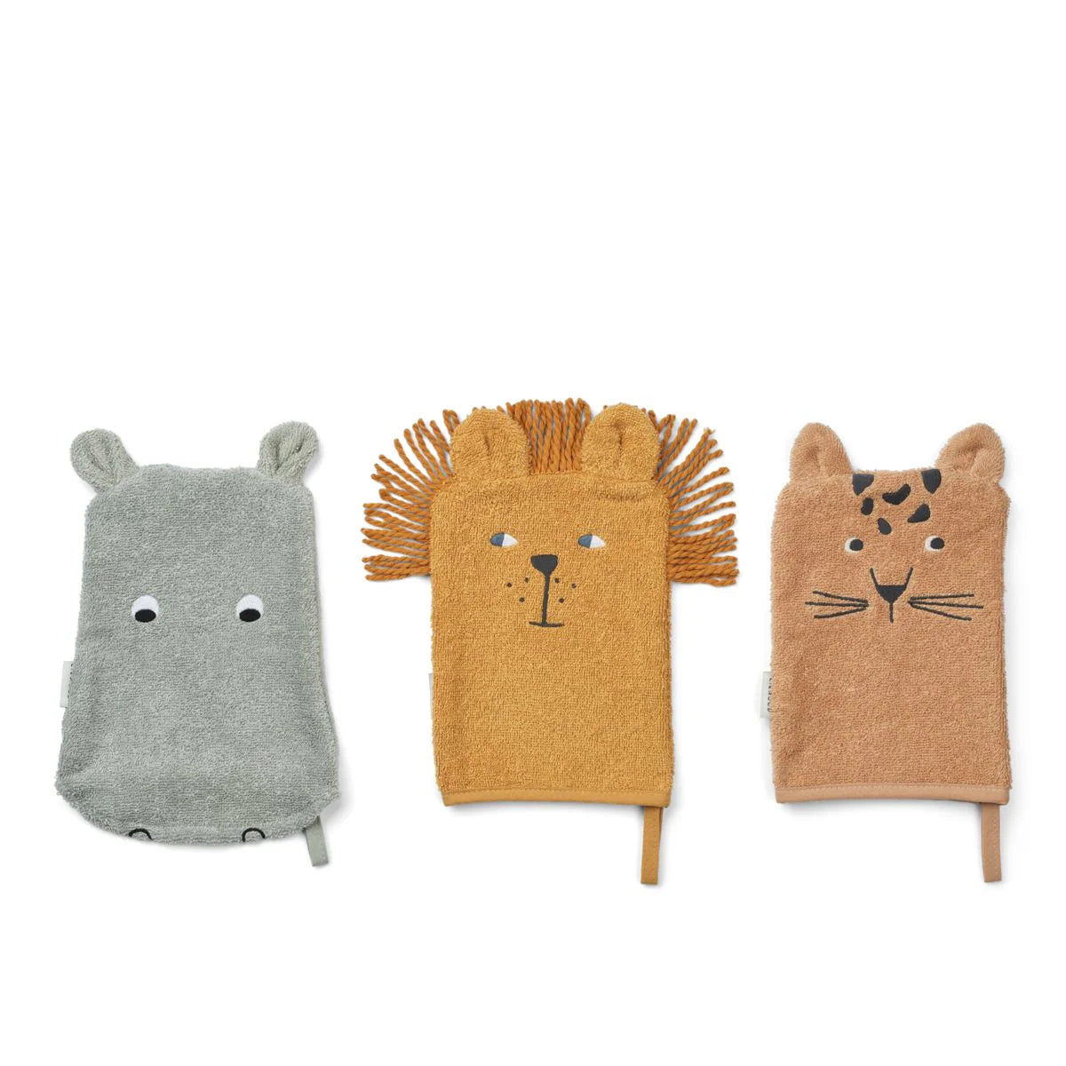 lot de 3 gants de toilette safari liewood