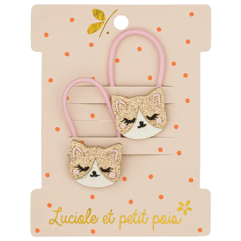 lot de deux élastiques chats luciole et petits pois