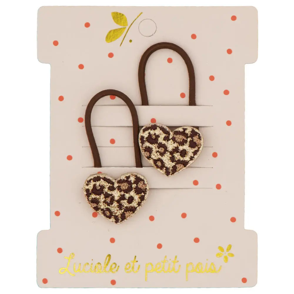 lot de deux élastiques coeurs léopards luciole et petits pois