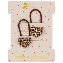 lot de deux élastiques coeurs léopards luciole et petits pois