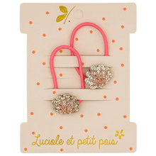 lot de deux élastiques coquillages dorés luciole et petit pois