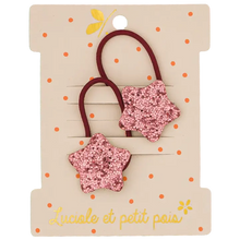 lot de deux élastiques étoiles roses luciole et petit pois
