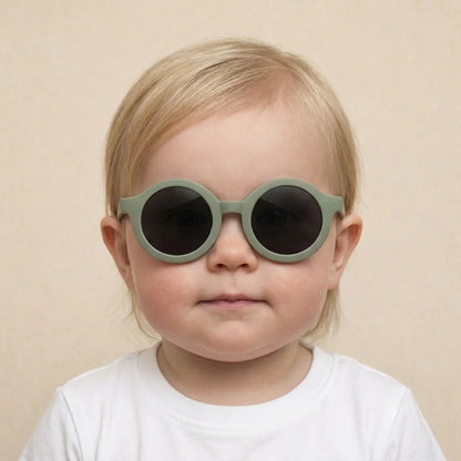 lunettes bébé pliable ronde verte babymocs