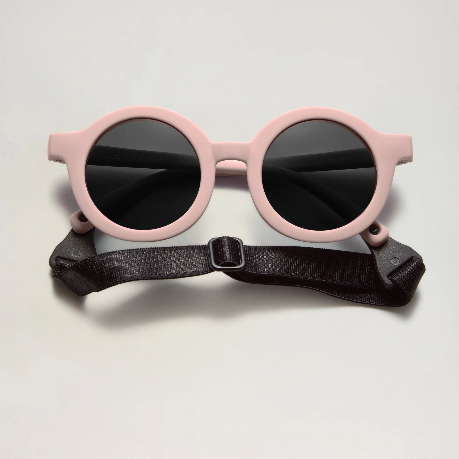 lunettes de soleil bébé pliable ronde rose babymocs