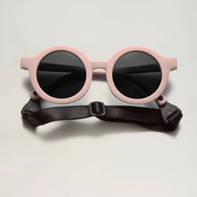 lunettes de soleil bébé pliable ronde rose babymocs