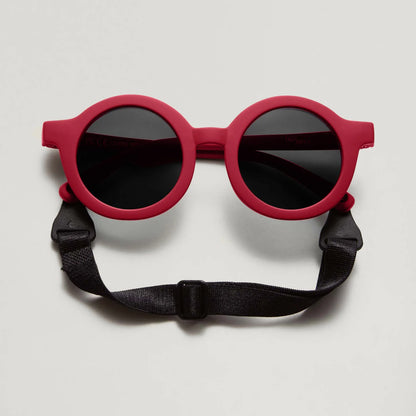 lunettes de soleil bébé pliables ronde rouge babymocs