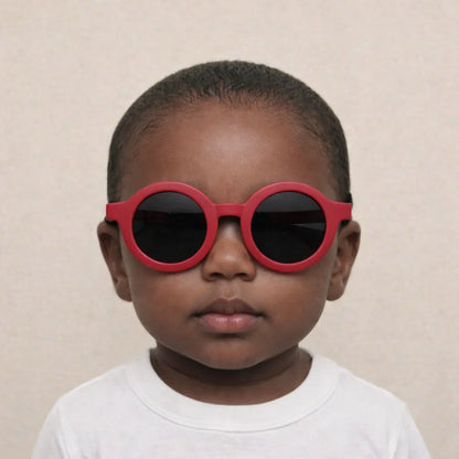 lunettes de soleil bébé pliables ronde rouge babymocs
