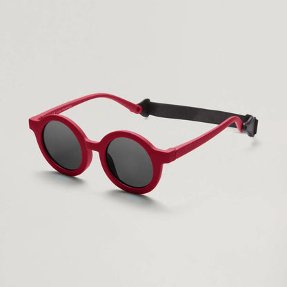 lunettes de soleil bébé pliables ronde rouge babymocs