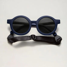 lunettes de soleil pliables ronde bleu marine babymocs