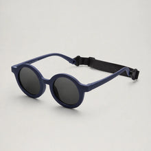 lunettes de soleil pliables ronde bleu marine babymocs