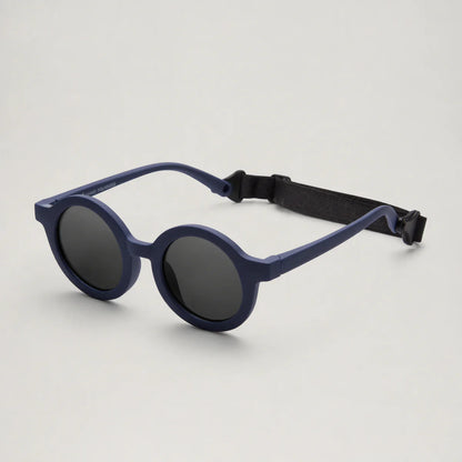lunettes de soleil pliables ronde bleu marine babymocs