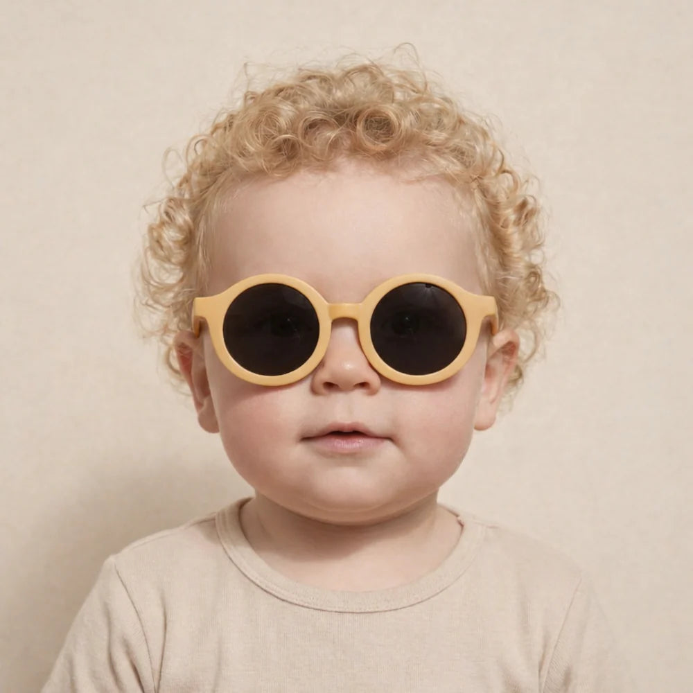 lunettes rondes pliable bébé ronde jaune babymocs