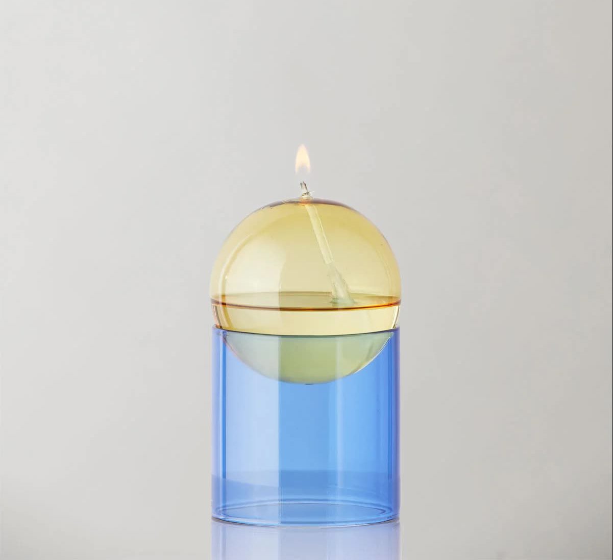 Lampe à huile Bubble - Bleu et Jaune