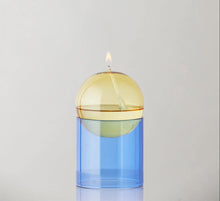 Lampe à huile Bubble - Bleu et Jaune