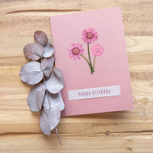 Carte fleurs roses - Happy birthday