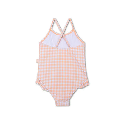 maillot de bain vichy orange 86 92 cm swim essentials