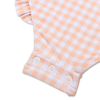 maillot de bain vichy orange 86 92 cm swim essentials