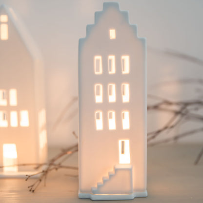 Photophore grande maison flamande - Porcelaine