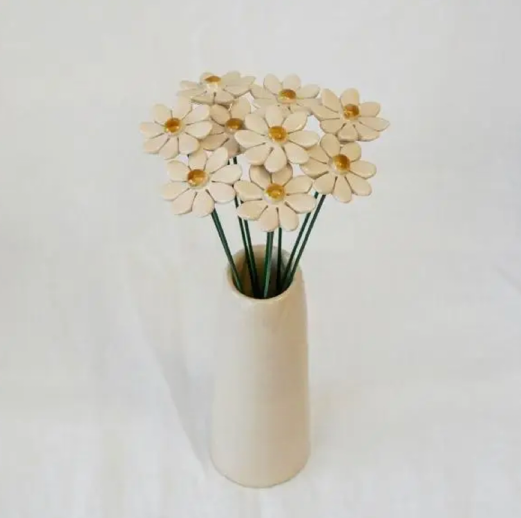 Marguerite en céramique - Blanche