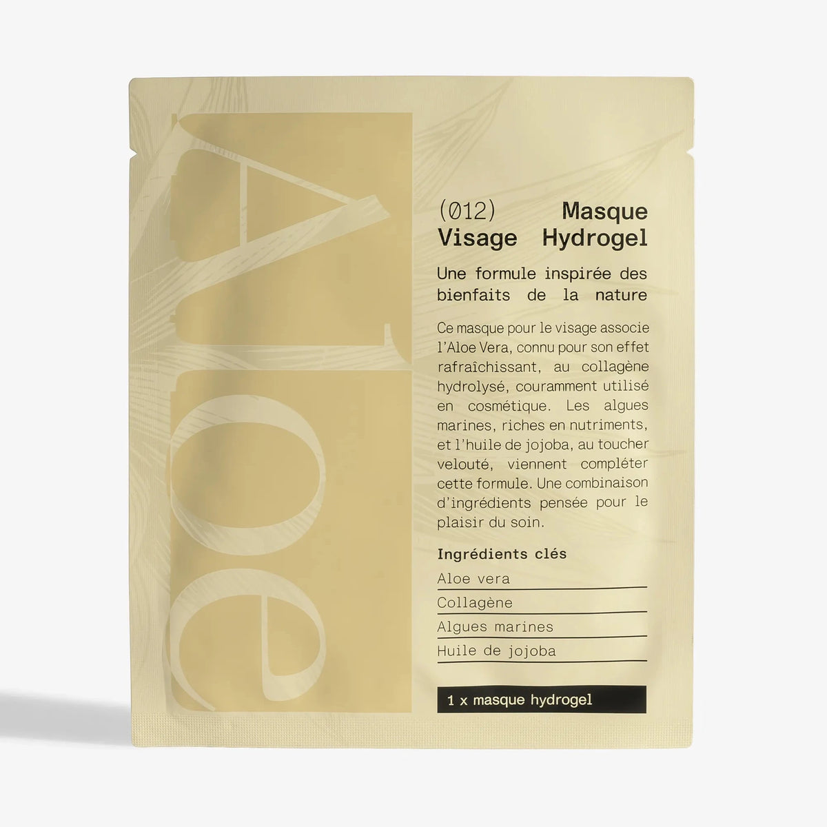masque pour le visage hydrogel aloe paris