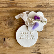 Médaillon - Veux-tu être ma marraine ? (fleurs lilas)