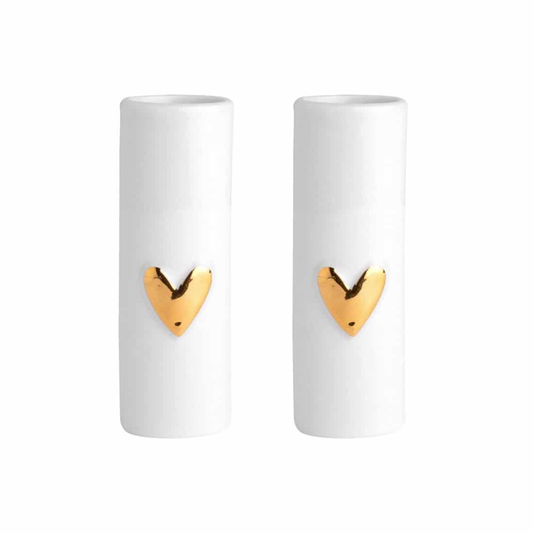 Vases coeur doré - set de 2