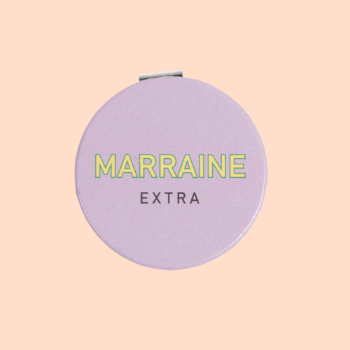 Mini miroir de poche lilas - Marraine extra