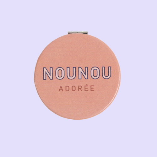 Mini miroir de poche rose - Nounou adorée