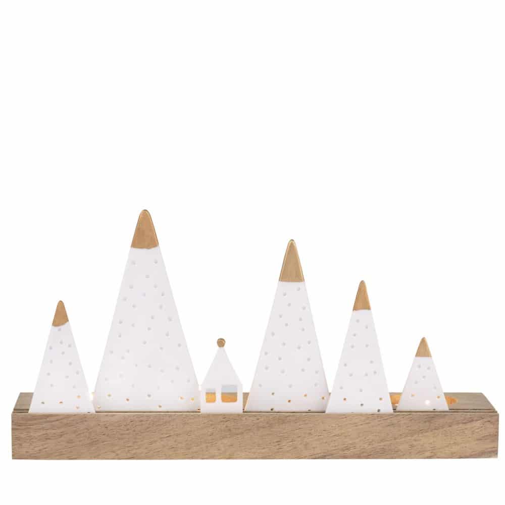 Bougeoir sur socle bois - Montagnes