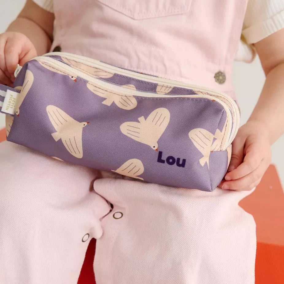 ninon-la-trousse-a-crayons-double oiseau lilas