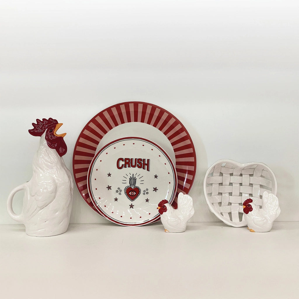 Panier en céramique - Coeur blanc