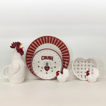 Panier en céramique - Coeur blanc