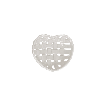 Panier en céramique - Coeur blanc