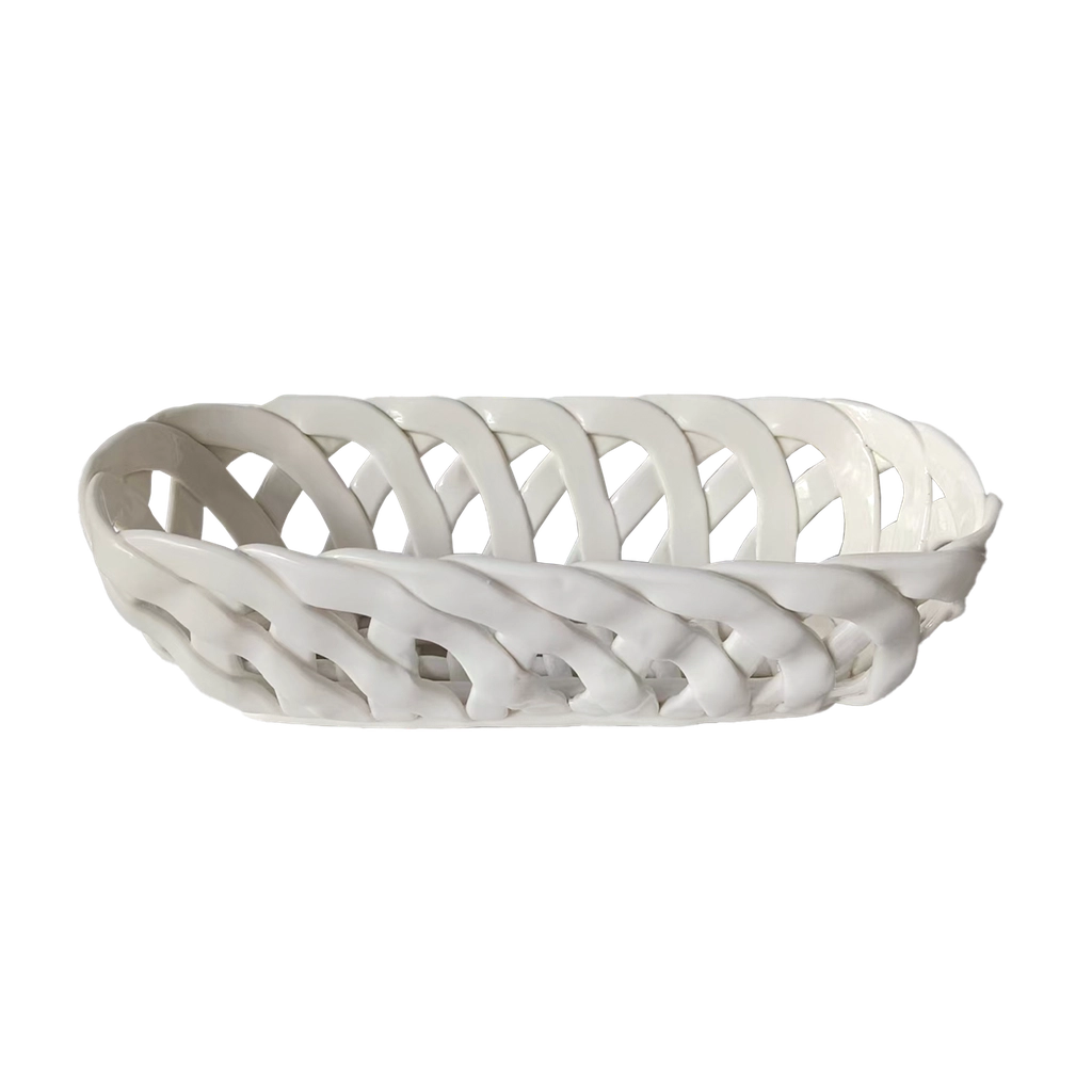 Panier en céramique - Rectangle blanc GM
