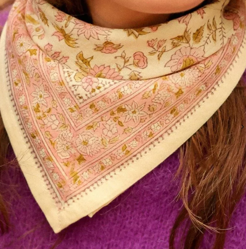 Petit foulard - Belize rose poudré