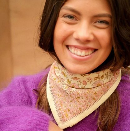 Petit foulard - Belize rose poudré