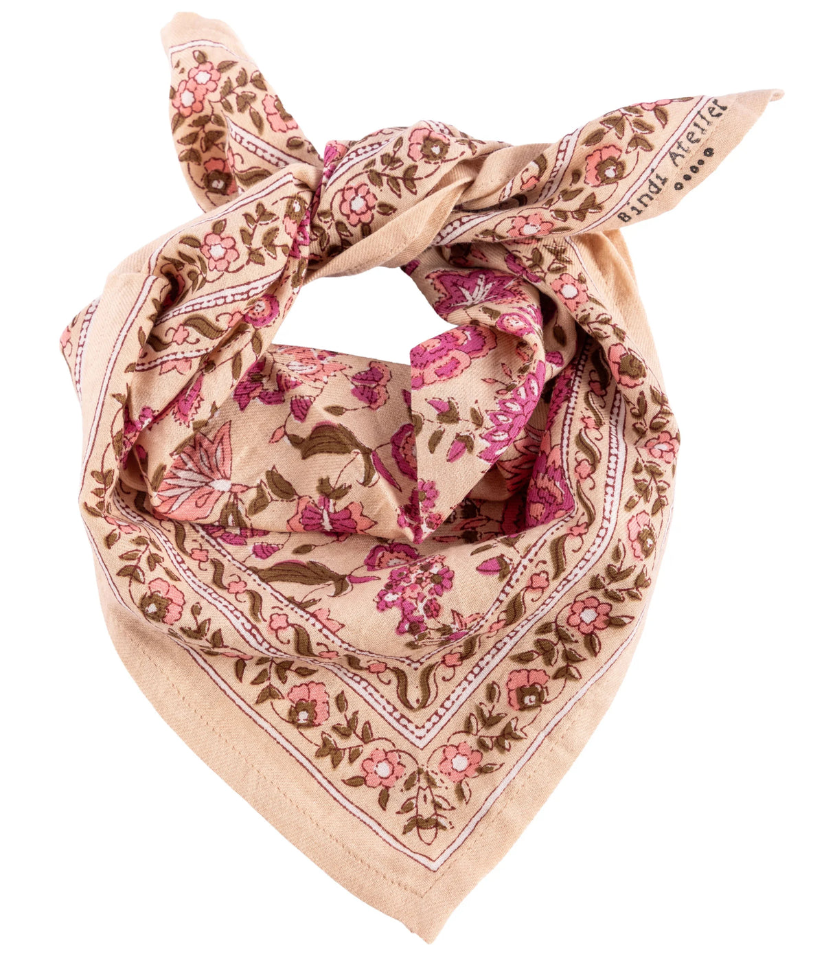 petit foulard Goa pink bindi atelier