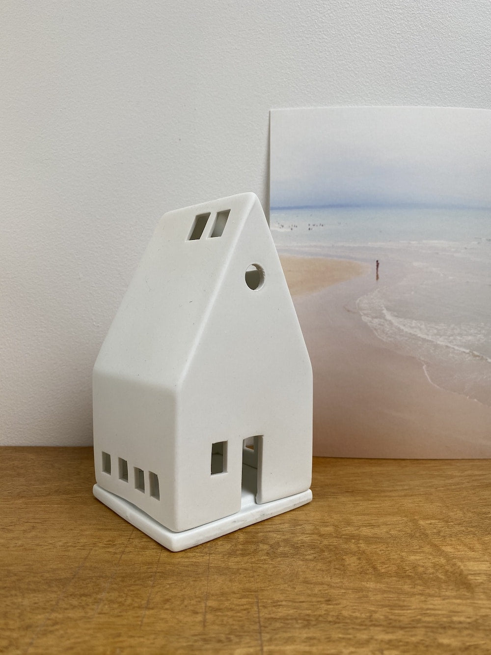 Photophore maison pointue - Porcelaine