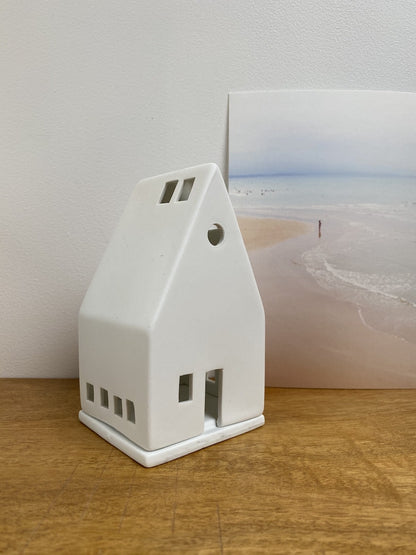 Photophore maison pointue - Porcelaine