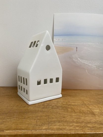 Photophore maison pointue - Porcelaine
