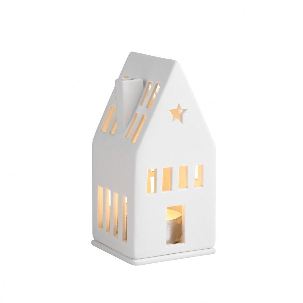 Photophore maison étoile - Porcelaine