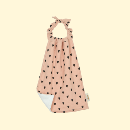 Serviette de cantine coeurs - Rose