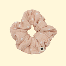 Chouchou coeurs beige