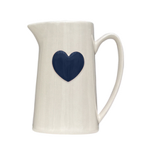 Pichet blanc - Coeur Bleu