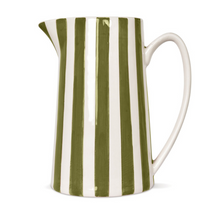 Pichet rayé kaki et blanc - GM