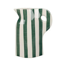 Pichet plat rayé - Vert et blanc