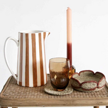 Pichet rayé marron et blanc - GM