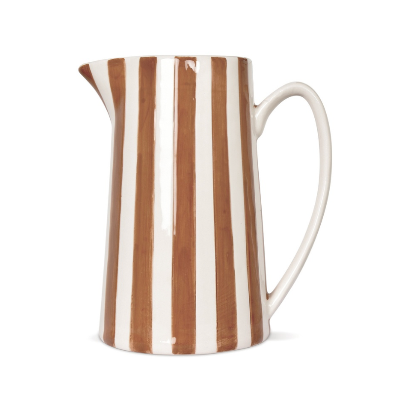 Pichet rayé marron et blanc - GM
