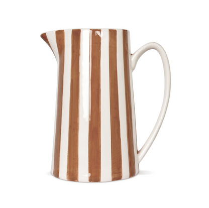Pichet rayé marron et blanc - GM